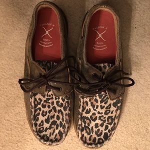 Twisted X Cheetah Print Driving Moccasins